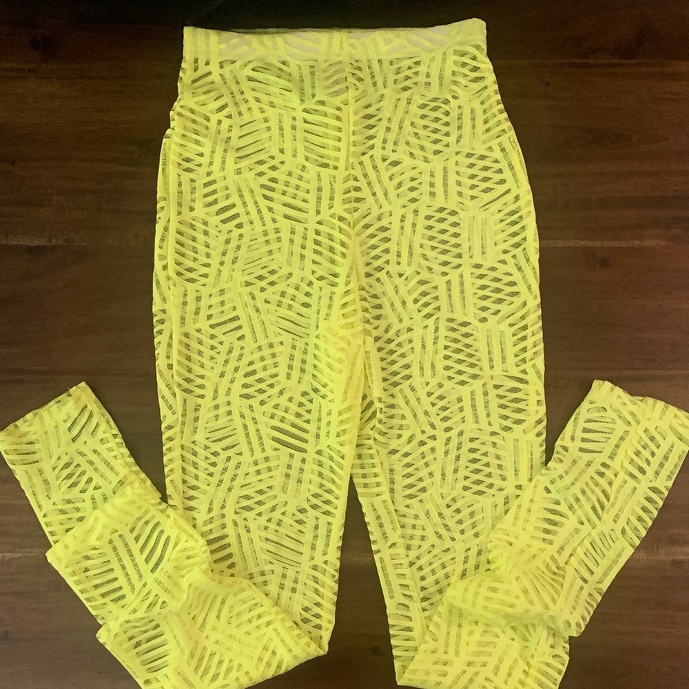 1980’s Style Neon Yellow Leggings